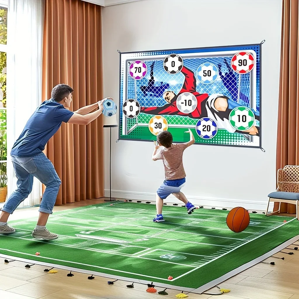 Board Game Football - เกมฟุตบอลพร้อมกาวลูกฟุตบอลของเล่นฟุตบอลตารางของขวัญเด็กฟุตบอลการฝึกอบรมพรมเด็กเกมฟุตบอลของขวัญ