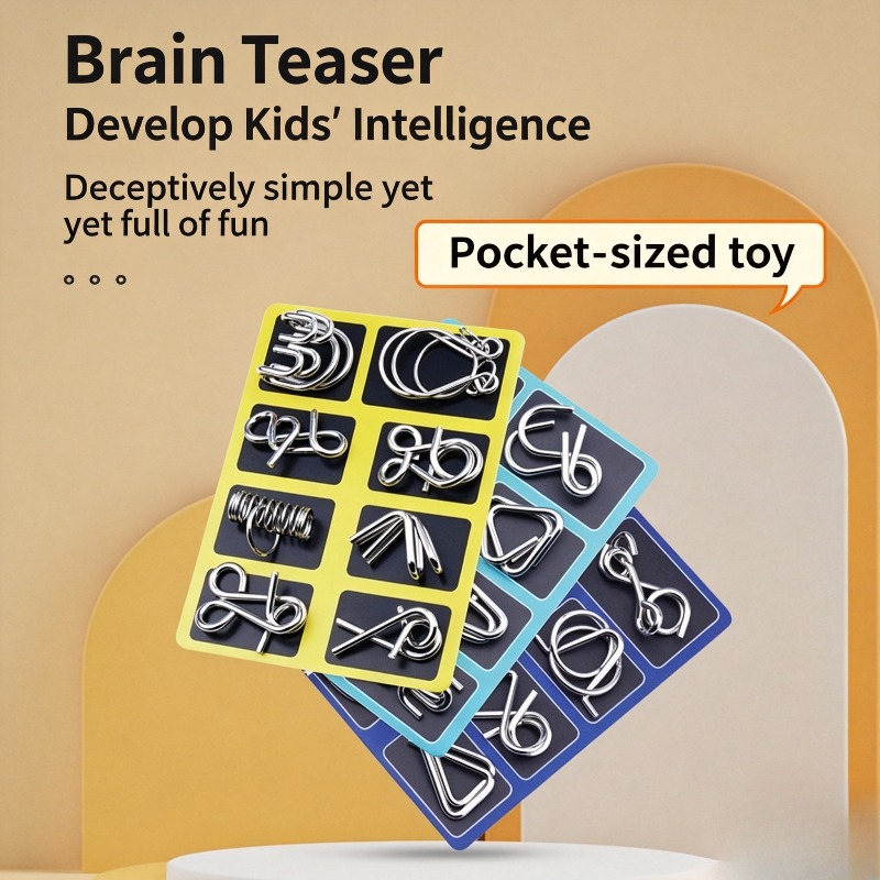 Board Game Name - ชุดปริศนาโลหะ 8 ชิ้น เกมฝึกสมองคลาสสิก ของเล่นเสริมพัฒนาการ คลายเครียด