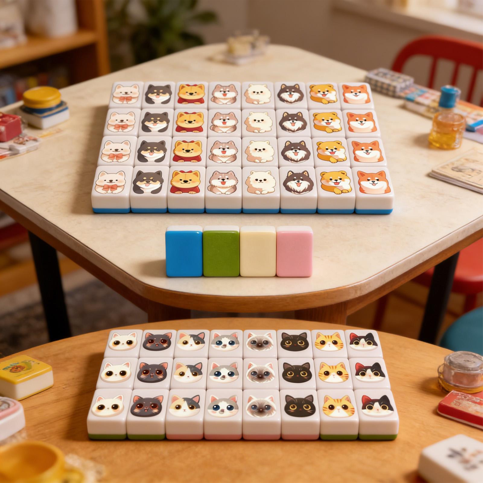 Board Game Name - ชุดเกมไพ่นกกระจอกขนาดเล็ก 65 ชิ้น ของเล่นไพ่นกกระจอกแบบอินเทอร์แอคทีฟ ลายหลากหลายแบบ ของเล่นต่อสู้เช่นเช่นหมากรุก