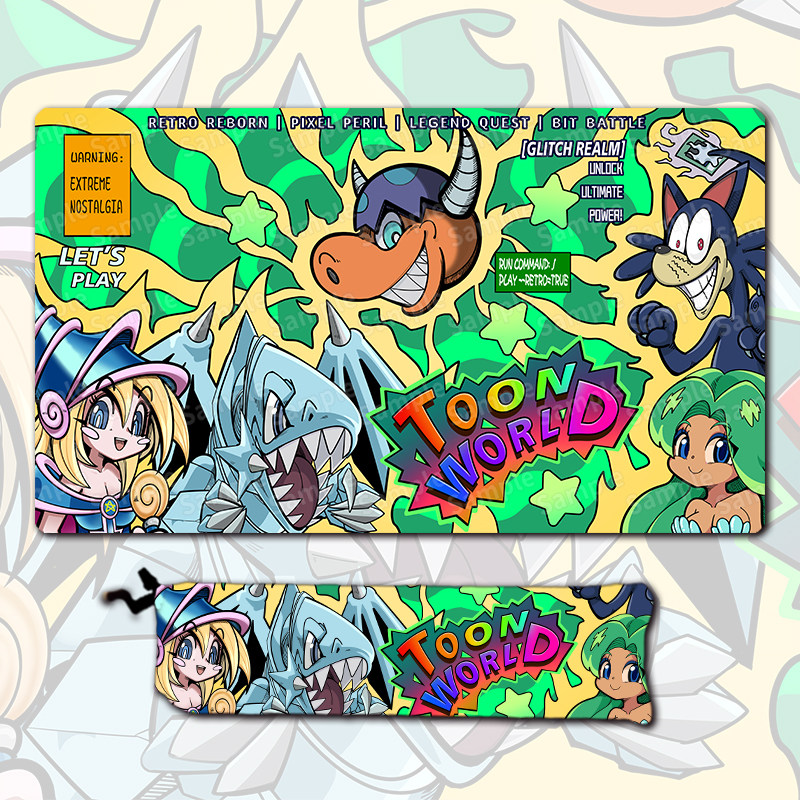 Board Game Yugioh - ยูกิโอ! แผ่นรองเล่นการ์ดลายการ์ตูนสาวน้อยนักเวทมนตร์โทนเข้ม ริว-รัน ขนาด 600x350 มม.