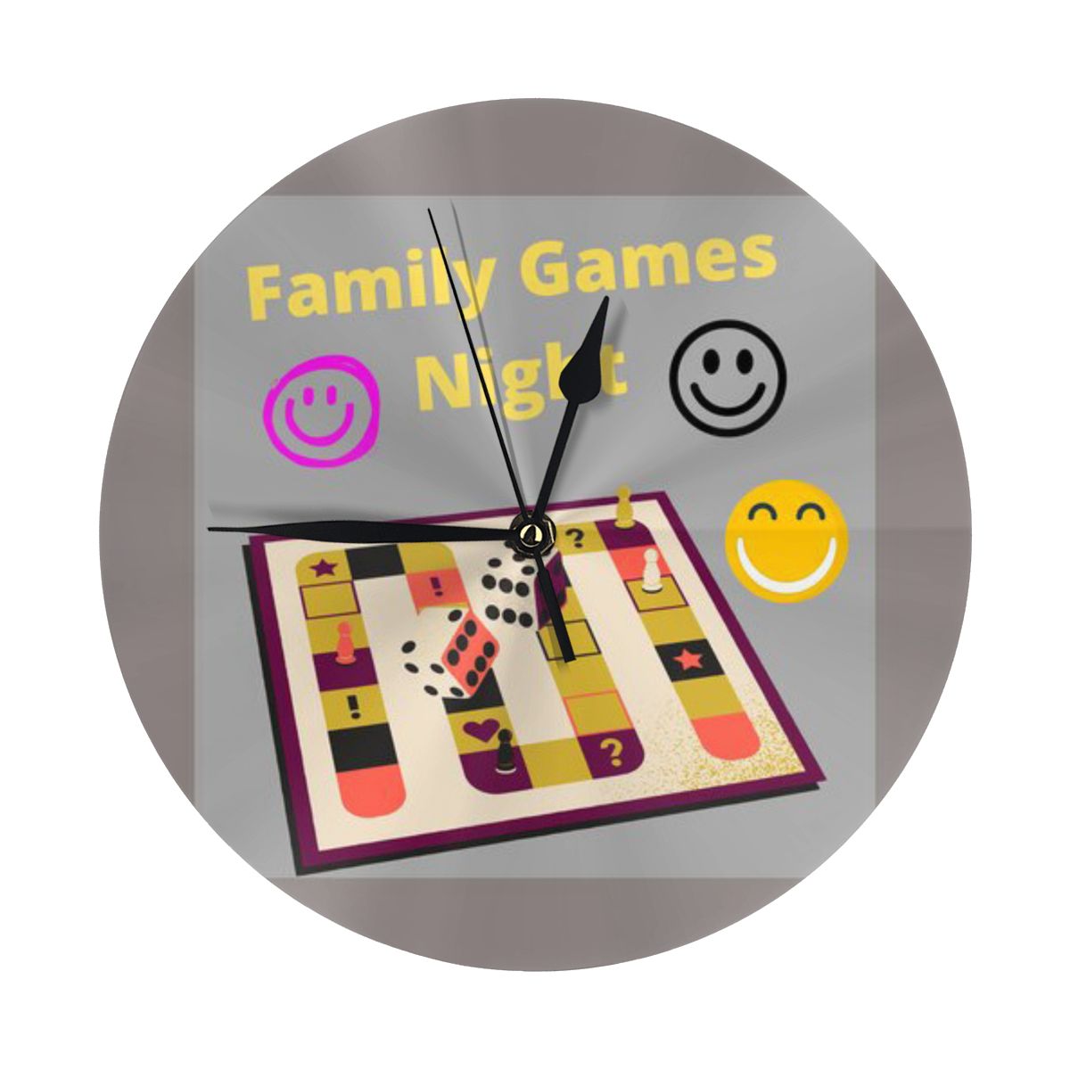 Board Game Cafe - คืนแห่งเกมสำหรับครอบครัว เกมกระดานสำหรับครอบครัว นาฬิกาแขวนผนังขนาดเล็กสำหรับห้องนอน ห้องนั่งเล่น นาฬิกาแขวนผนังขนาดใหญ่สำหรับตกแต่งผนังร้านกาแฟ