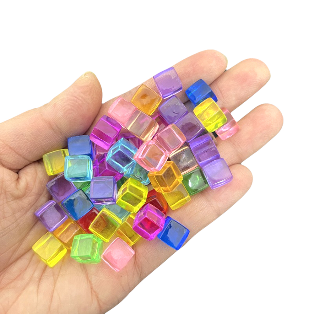 Board Game Bang - 100 ชิ้น/เซ็ต 8 มม.สแควร์มุม Cube สีสันสดใสสีทึบลูกเต๋าหมากรุกชิ้นมุมขวาสําหรับเกมกระดาน