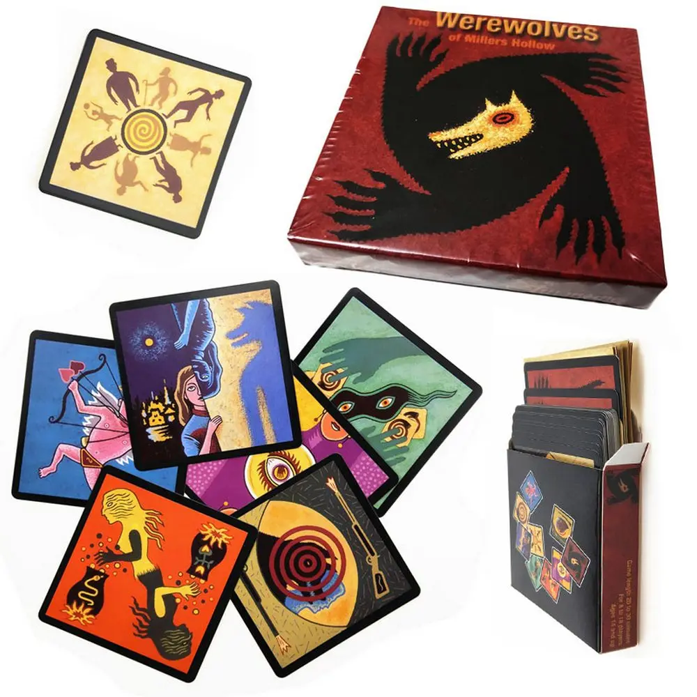 Board Game Solo - เกมกระดานกำจัดมนุษย์หมาป่า การ์ดเกมหมาป่า โป๊กเกอร์ การ์ดปาร์ตี้ 3-10 คน