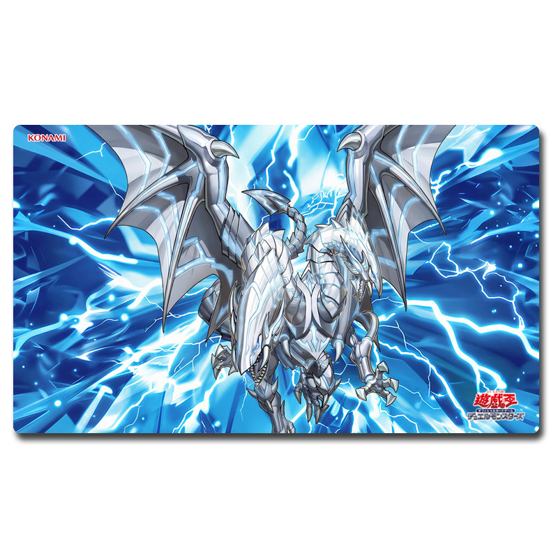 Board Game Yugioh - 600X350X2มม. ชุดประกอบเอง Yu-Gi-Oh! แผ่นรองการ์ดเกม Blue-Eyes Twin