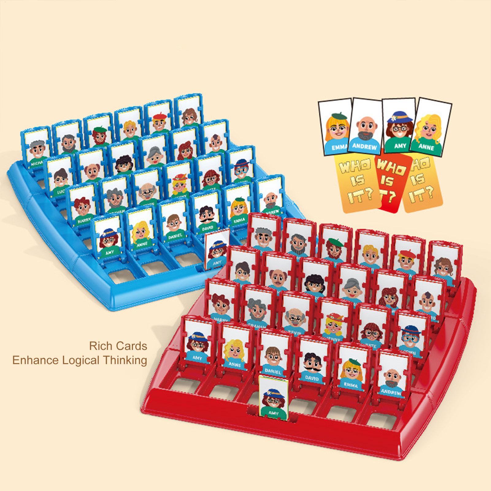 Board Game Guess Who - เกมทายสิว่าฉันคือใคร เกมกระดานเสริมความจำ เกมการ์ดตรรกะ เกมกระดานเสริมทักษะการทายนามสุนทรี ของเล่นสำหรับครอบครัว งานเลี้ยงสังสรรค์