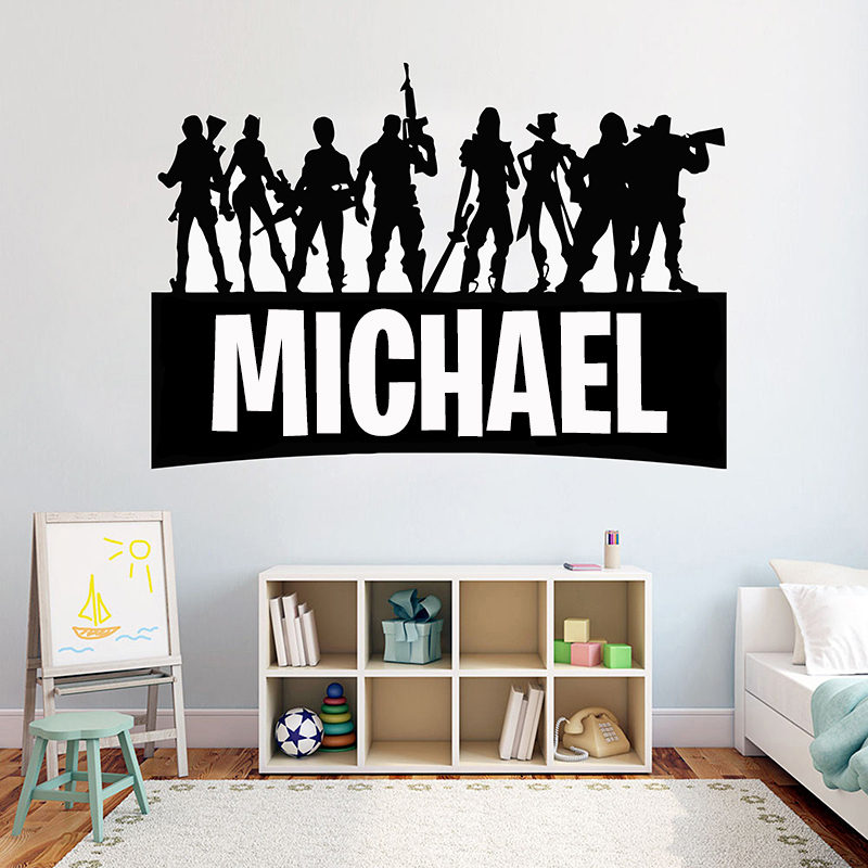 Board Game Video Games - เกม Gamer ชื่อส่วนบุคคลตกแต่งผนังรูปลอกวิดีโอเกมสติ๊กเกอร์ติดผนังที่กำหนดเองสำหรับห้องนอนเด็กไวนิลตกแต่งภาพจิตรกรรมฝาผนัง G922